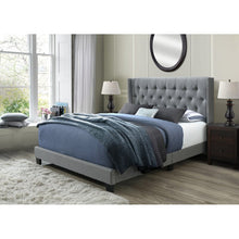 Load image into Gallery viewer, Queen Gray Tianna Tufted Upholstered Low Profile Standard Bed 2107AH
