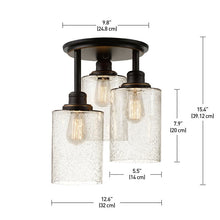Load image into Gallery viewer, Tiarra 3 - Light 13&#39;&#39; Cluster Cylinder Semi Flush Mount *as-is*
