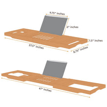 Load image into Gallery viewer, Tieman Freestanding Bamboo Bath Caddy
