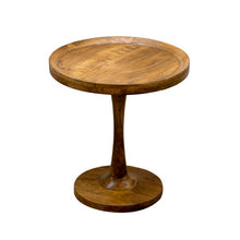 Load image into Gallery viewer, Honey Brown Timmons Tall Solid Wood Tray Top Pedestal End Table
