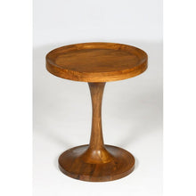Load image into Gallery viewer, Honey Brown Timmons Tall Solid Wood Tray Top Pedestal End Table
