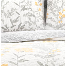 Load image into Gallery viewer, King Quilt + 2 Standard Shams Yellow/Gray Timote Microfiber Reversible Traditional 3 Piece Quilt Set
