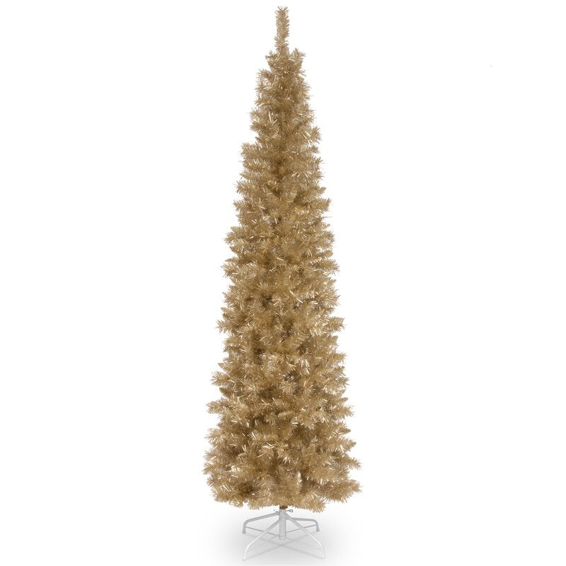 Tinsel Trees 7' Champagne Gold Artificial Pine Christmas Tree