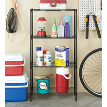Load image into Gallery viewer, Black Tiverton 47.5" H x 23.5" W 4 Tier Shelving Unit - 317CE
