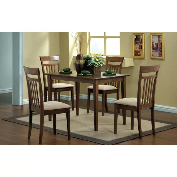 Tjard 4 - Person Walnut Solid Wood Dining Set