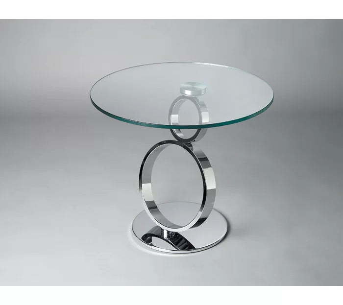Tobias 21'' Tall Glass Pedestal End Table