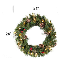 Load image into Gallery viewer, Tobias 24&quot; Ornamental Lighted Plastic Wreath #2587HW
