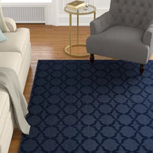Load image into Gallery viewer, Togut Geometric Tufted Area Rug in Dark Blue 9x 12
