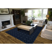 Load image into Gallery viewer, Togut Geometric Tufted Area Rug in Dark Blue 9x 12
