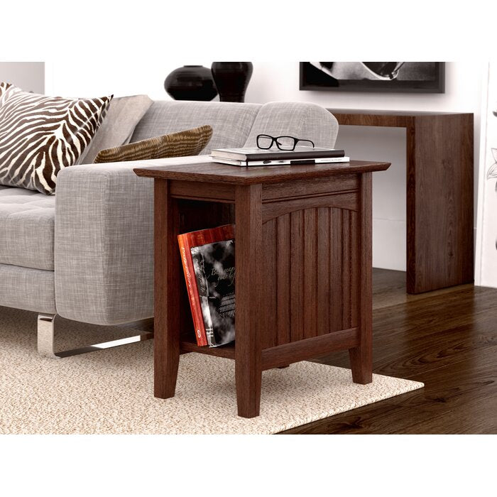 Burnt Amber Tolleson Solid Wood End Table with Storage (SB684)