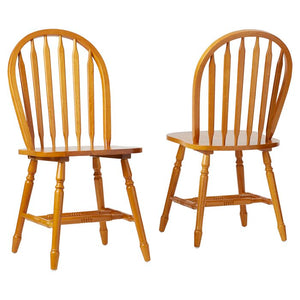 Oak Tolman Solid Wood Windsor Back Side Chair (Set of 2)