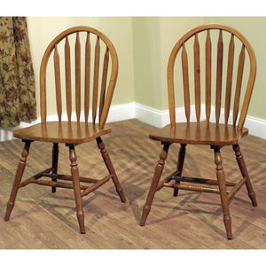 Oak Tolman Solid Wood Windsor Back Side Chair (Set of 2)