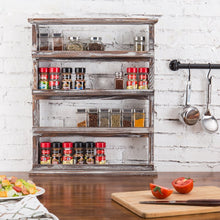 Load image into Gallery viewer, Torched Wood Wall-Mounted Spice Rack 6789RR
