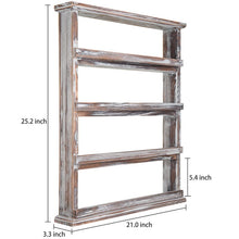 Load image into Gallery viewer, Torched Wood Wall-Mounted Spice Rack 6789RR
