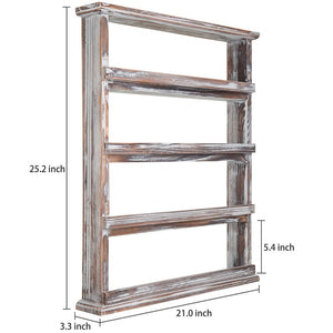 Torched Wood Wall-Mounted Spice Rack 6789RR