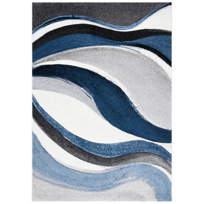 Tornillo Abstract Area Rug in Gray/Blue, Rectangle 2'7
