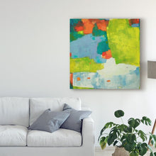 Load image into Gallery viewer, 24&quot; H x 24&quot; W x 2&quot; D Green/Blue/Orange &#39; Torp&#39; Acrylic Painting Print on Wrapped Canvas 1618AH
