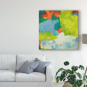24" H x 24" W x 2" D Green/Blue/Orange ' Torp' Acrylic Painting Print on Wrapped Canvas 1618AH