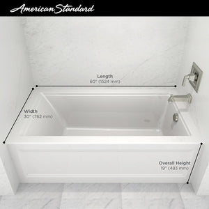 2545102.020 Town Square S 60" x 30" Alcove Soaking Fiberglass Bathtub SB2216