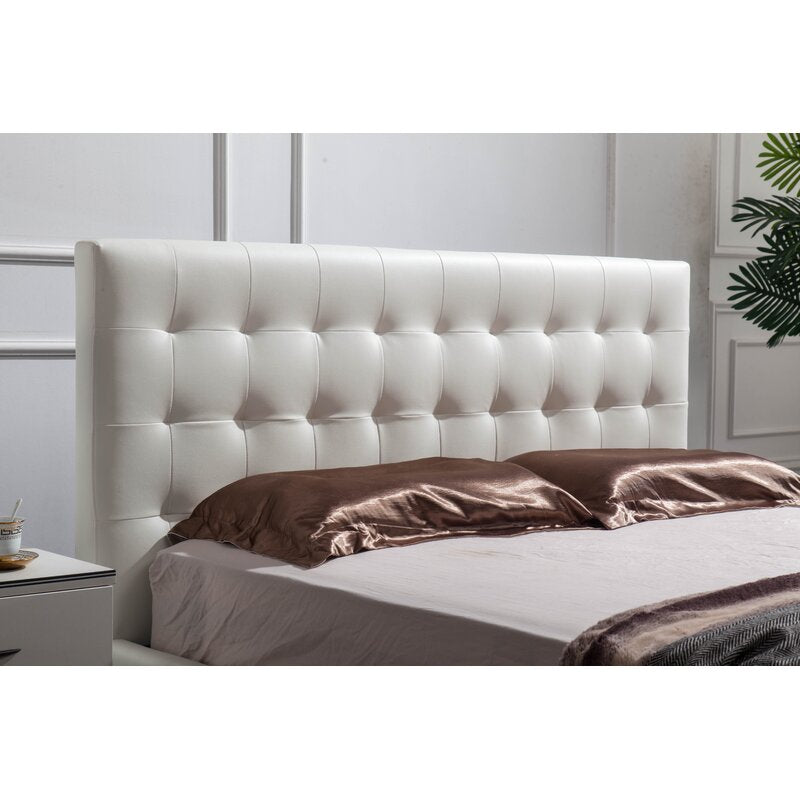 Queen White Toxey Tufted Upholstered Low Profile HEADBOARD ONLY 3397AH