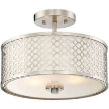 Load image into Gallery viewer, Trade Winds Hutchins Semi-Flush Mount Drum Ceiling Light - Brushed Nickel
