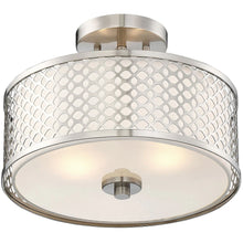 Load image into Gallery viewer, Trade Winds Hutchins Semi-Flush Mount Drum Ceiling Light - Brushed Nickel
