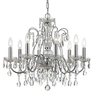 Polished Chrome Sanabria 8 - Light Statement Classic / Traditional Chandelie with Wrought Iron Accents  7733