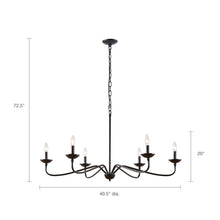 Load image into Gallery viewer, Black Ralls 6-Light Candle Style Classic / Traditional Chandelier MRM1747

