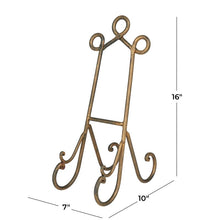 Load image into Gallery viewer, 16&quot; H x 7&quot; W x 16&quot; D Gold Traditional H-Frame Easel
