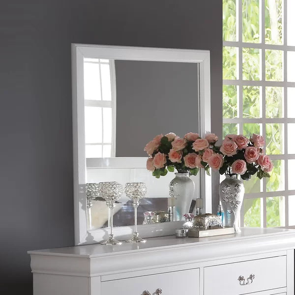 White Trafford Modern & Contemporary Dresser Mirror