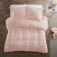 Load image into Gallery viewer, Twin/Twin XL Comforter + 1 Standard Sham Blush Trahan Faux Fur Comforter Set
