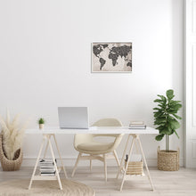 Load image into Gallery viewer, 16&quot; H x 20&quot; W Travel Wander Explore Rustic World Map Grain Pattern - Graphic Art on Canvas

