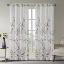 Load image into Gallery viewer, Trent Floral Printed Burnout Sheer Grommet Single Curtain Panel (SET OF 4) 50&quot; x 95&quot;
