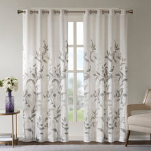 Load image into Gallery viewer, 50&quot; W x 84&quot; L Trent Floral Printed Burnout Sheer Grommet Single Curtain Panel

