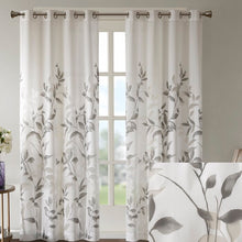 Load image into Gallery viewer, 50&quot; W x 84&quot; L Trent Floral Printed Burnout Sheer Grommet Single Curtain Panel
