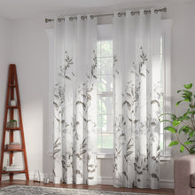 Load image into Gallery viewer, 50&quot; W x 84&quot; L Trent Floral Printed Burnout Sheer Grommet Single Curtain Panel
