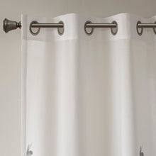 Load image into Gallery viewer, 50&quot; W x 84&quot; L Trent Floral Printed Burnout Sheer Grommet Single Curtain Panel
