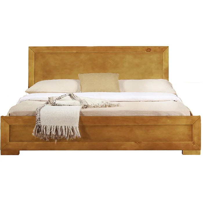 Queen Oak Trent Solid Wood Low Profile Platform Bed