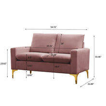 Load image into Gallery viewer, Treutlen Rose Velvet 55&quot; Square Arm Loveseat (SB1713)
