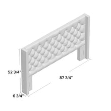 Load image into Gallery viewer, Eastern King Gray Trevoux Upholstered Wingback Headboard
