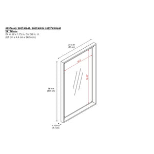 38" x 24" White Tribecca Modern & Contemporary Beveled Bathroom / Vanity Mirror