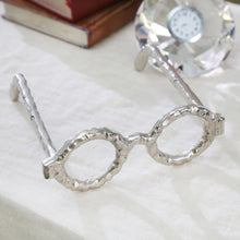 Load image into Gallery viewer, 3&quot; H x 6&quot; W x 15&quot; D Silver Tring Decorative Glasses Sculpture
