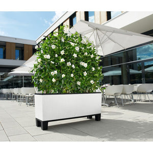 17" H x 51" W x 17" D White Trio Self-Watering Plastic Pot Planter 5343RR