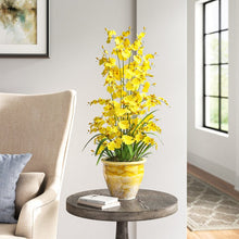 Load image into Gallery viewer, Triple Dancing Lady Silk Orchids Floral Arrangements in Pot
