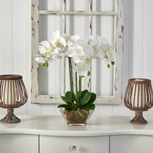 Load image into Gallery viewer, Triple Phalaenopsis Orchid Floral Arrangement in Vase, 22&#39;&#39; H x 16&#39;&#39; W x 9&#39;&#39; D
