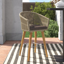 Load image into Gallery viewer, 37&#39;&#39; H X 21.5&#39;&#39; W X 20&#39;&#39; D Trista Indoor/Outdoor Patio Bar Stool with Cushion
