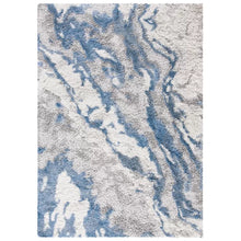 Load image into Gallery viewer, Tristan Abstract Shag Area Rug in Gray/Blue 3&#39; x 5&quot;

