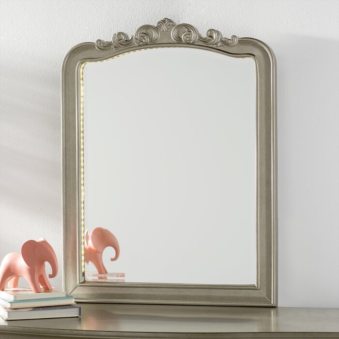 Modern & Contemporary Beveled Arched Lighted Dressing Mirror #9890