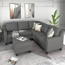 Load image into Gallery viewer, Troxelville 84&#39;&#39; Modular Corner Sectional with Ottoman SB2149 (2 boxes)
