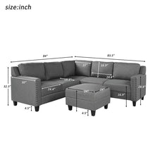 Load image into Gallery viewer, Troxelville 84&#39;&#39; Modular Corner Sectional with Ottoman SB2149 (2 boxes)

